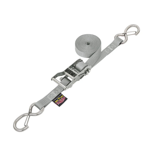 1" SS Wide Ratchet Strap With Latch Hooks
