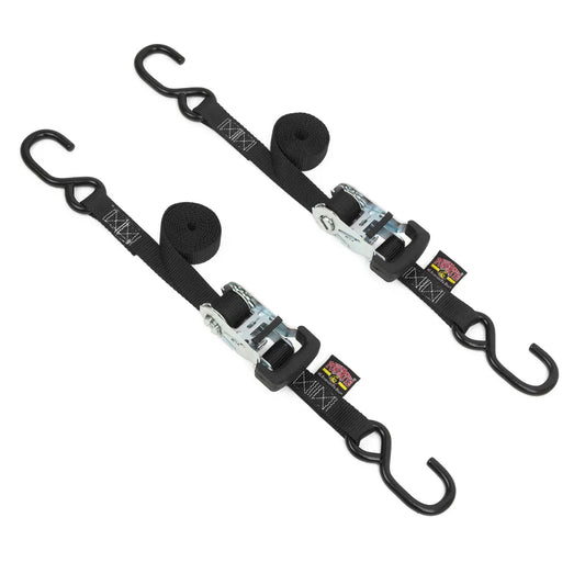 1" Wide Ratchet Straps with S Hooks