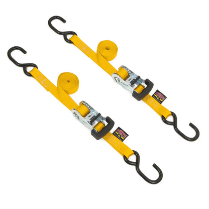 1" Wide Ratchet Straps with S Hooks
