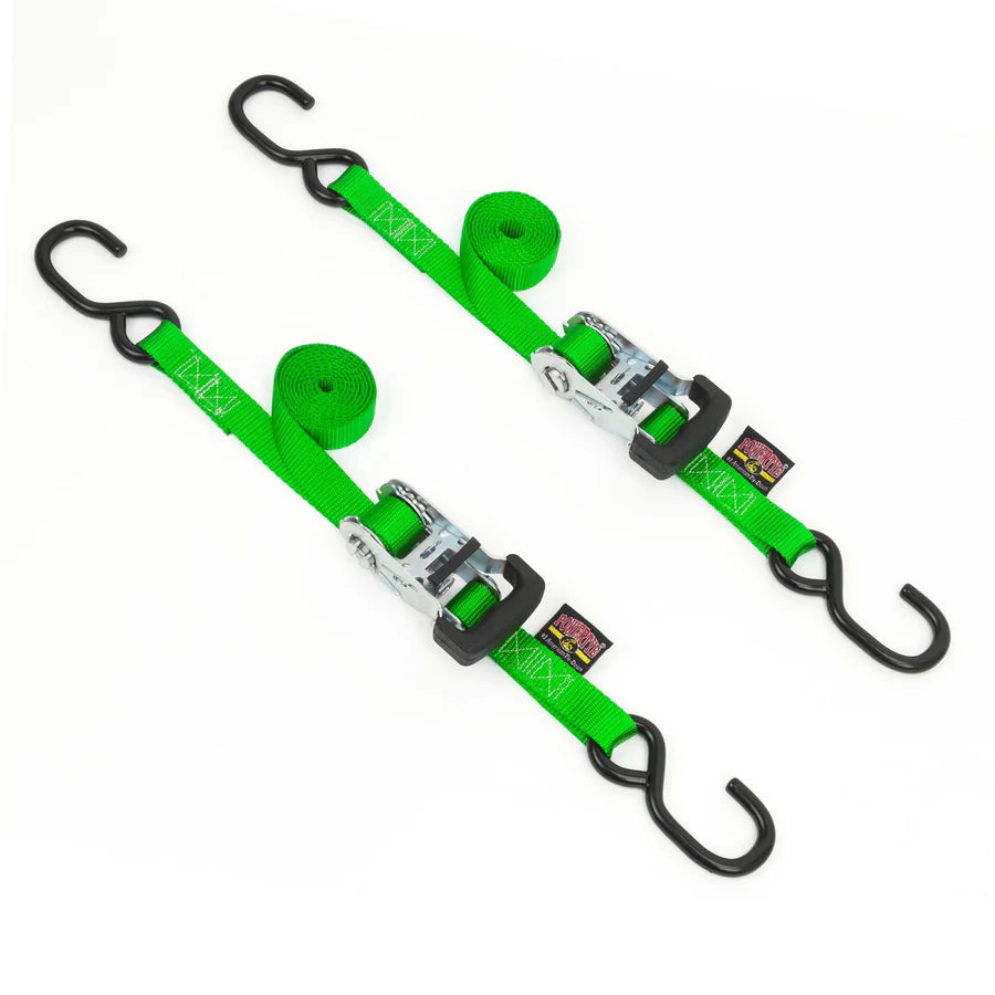 1" Wide Ratchet Straps with S Hooks
