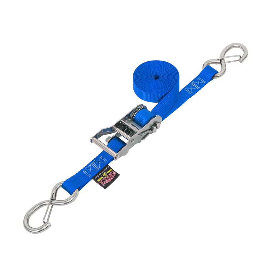 1" SS Wide Ratchet Strap With Latch Hooks