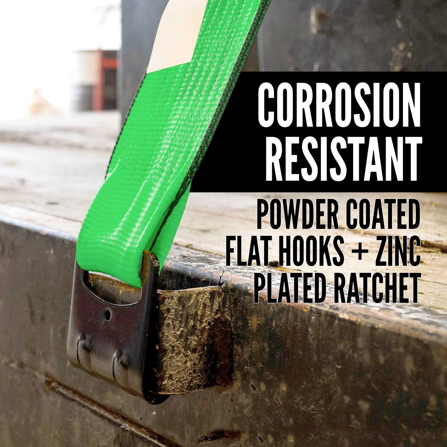 3” Heavy Duty Ratchet Straps with Flat Hooks